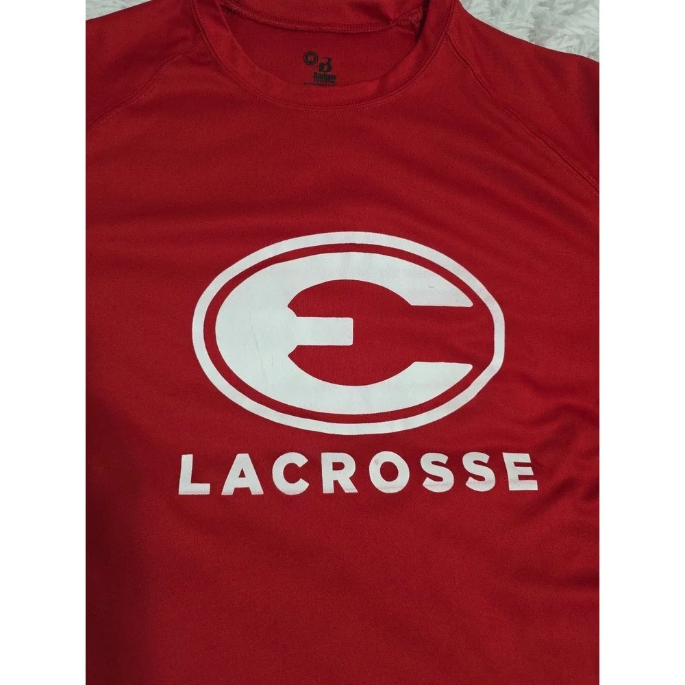 Badger‎ Red And White Sport Lacrosse Shirt Size Medium Dri Fit, Activewear